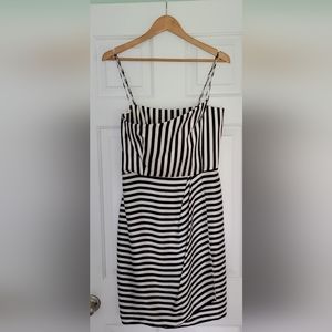 Armani Collezioni Black and White Striped Dress